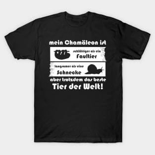 schläfriges Chamäleon Leguan lustiger Spruch T-Shirt